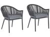 Lot de 2 chaises de jardin de couleur grise MILETO_808122