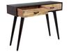 Konzolový stolík z mangového dreva s 2 zásuvkami čierna/tmavé drevo ARABES_892013