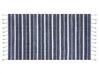 Outdoor Teppich dunkelblau / weiß 80 x 150 cm Streifenmuster Kurzflor BADEMLI_846564
