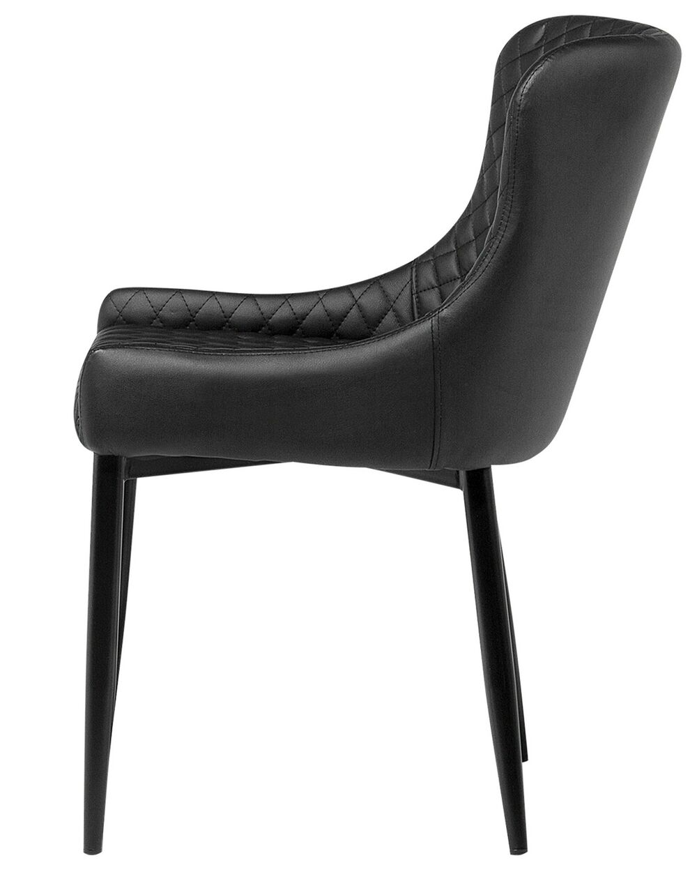 Set of 2 Dining Chairs Faux Leather Black SOLANO Beliani.co.uk