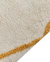Teppich Baumwolle cremeweiß / gelb 160 x 230 cm geometrisches Muster Shaggy MARAND_842996