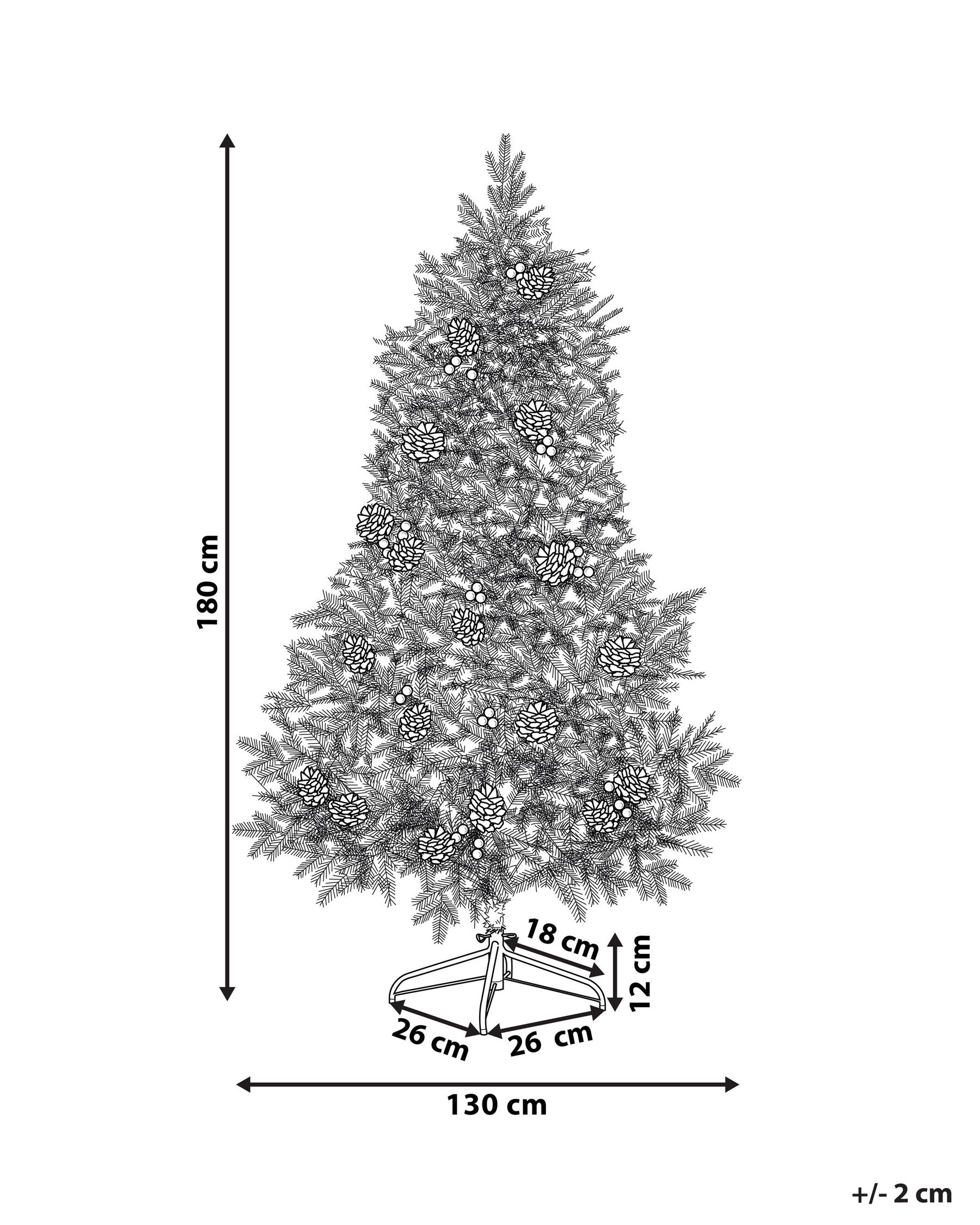Frosted Christmas Tree 180 cm Green DENALI Beliani.co.uk
