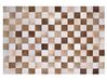 Kožený koberec hnědý s béžovou 160 x 230 cm SOLMAZ_851066