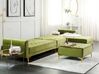 Canapé modulable côté gauche en velours vert avec ottoman ABERDEEN_882410