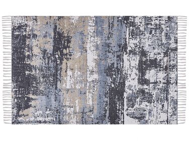 Teppich mehrfarbig 140 x 200 cm abstraktes Muster Fransen Kurzflor KONAKLI