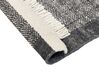 Teppich Wolle schwarz / cremeweiß 80 x 150 cm Streifenmuster Kurzflor ATLANTI_847251