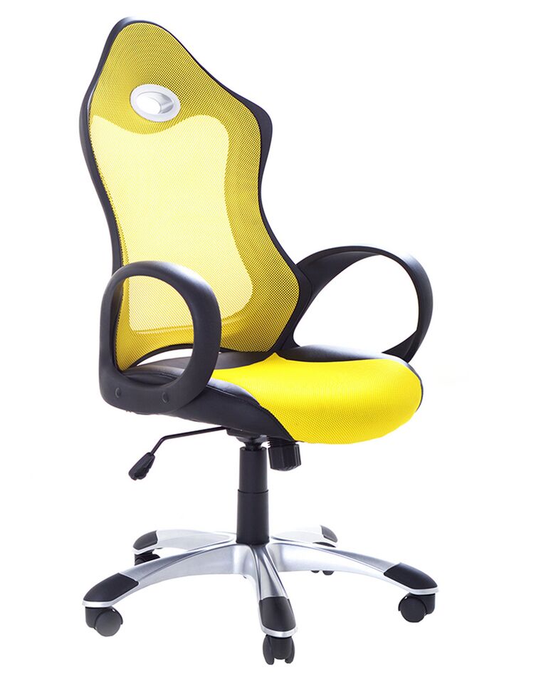 Krzesło biurowe regulowane żółte iCHAIR_22796