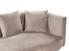 Right Hand Velvet Chaise Lounge Taupe CHAUMONT_880841