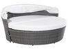 PE Rattan Garden Daybed with Coffee Table Grey SYLT LUX_679664