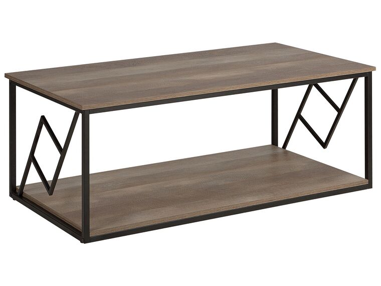 Tavolino da caffè legno scuro e nero 120 x 60 cm FORRES_727732