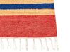 Kelim Teppich Baumwolle mehrfarbig 140 x 200 cm geometrisches Muster Kurzflor HATIS_869531