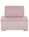 Sofá de poliéster rosa/madera clara TIBRO_810917