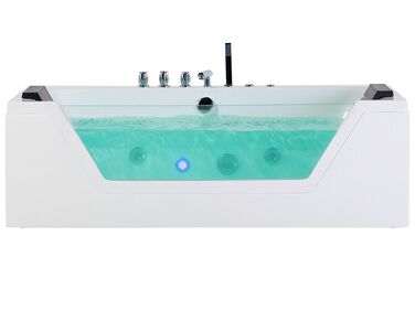 Bañera de hidromasaje LED de acrílico blanco/negro/plateado 174 x 79 cm SAMANA
