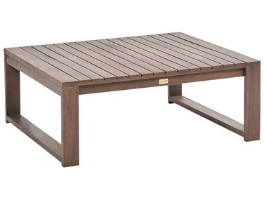 Záhradný stolík z certifikovaného akáciového dreva 90 x 75 cm tmavé drevo TIMOR II