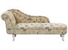 Chaise-longue à esquerda em tecido creme com padrão floral NIMES_768977