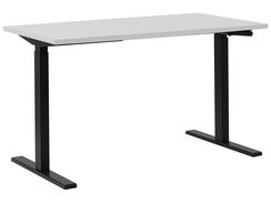 Työpöytä säädettävä valkoinen/musta 130 cm DESTIN II Työpöytä säädettävä valkoinen/musta 130 cm DESTIN II