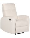 Fotel z elektryczną funkcją relaksu welurowy biały VERDAL_904836
