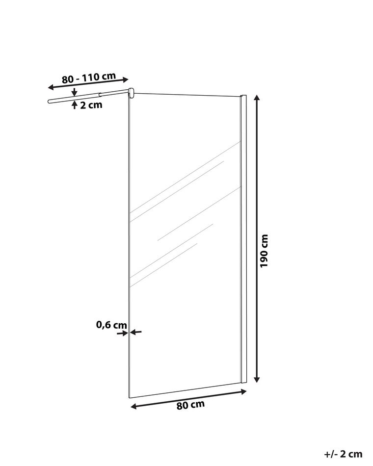 Tempered Glass Shower Screen 80 x 190 cm AHAUS Beliani.co.uk