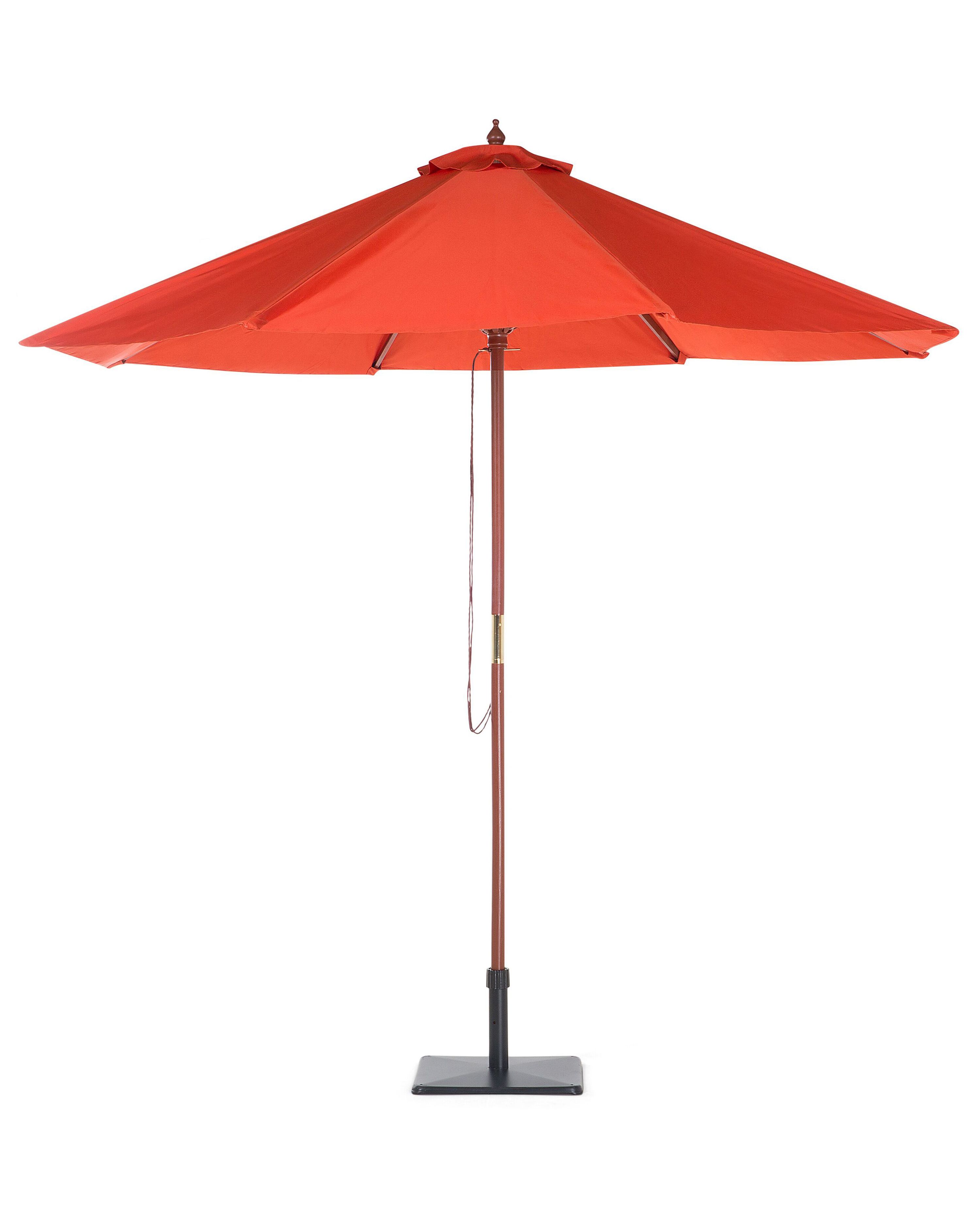 Ombrellone Da Giardino Rosso Retrò Cinese 170cm | Ombrello In Carta Oleata Con Telaio In Bambù - Fatto A Mano