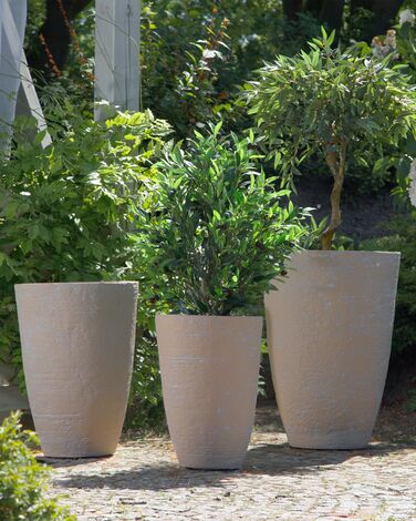 Plant Pot 43 x 43 x 60 cm Beige CAMIA