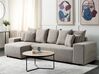 Right Hand Fabric Corner Sofa Bed with Storage Taupe LUSPA_900961