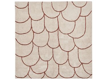 Dywan bawełniany 200 x 200 cm beżowo-brązowy AVDAN