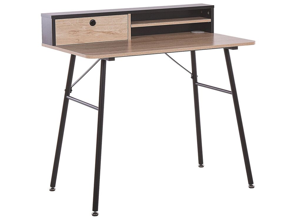 schreibtisch heller holzfarbton schwarz 90 x 50 cm gary ab fabrik mit tiefen preisen 365 tage ruckgaberecht 1 in deutschland