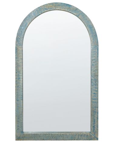 Specchio da parete legno blu 66 x 109 cm MELAY