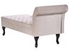 Right Hand Velvet Chaise Lounge with Storage Light Beige PESSAC_881978