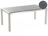 Mesa de refeições em inox e painéis de granito cinzento polido 180 x 90 cm GROSSETO_450000