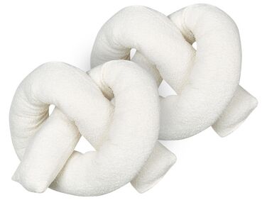 Set of 2 Teddy Cushions 172 x 14 cm White GLADIOLUS