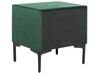 Sametová souprava nábytku postel 160 x 200 cm +2 noční stolky tmavě zelená SEZANNE_892549