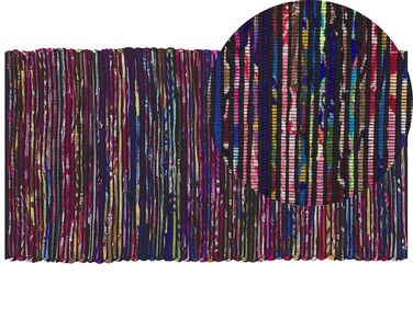 Tapis en coton multicolore foncé 80 x 150 cm BARTIN