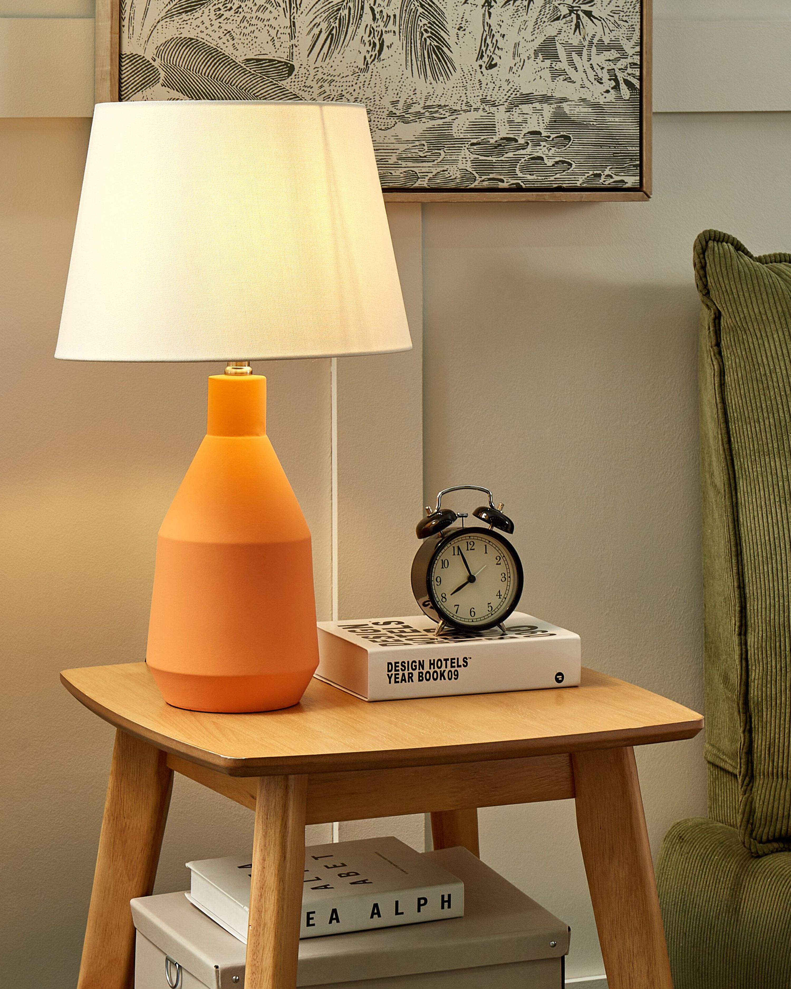 Ceramic Table Lamp Orange LAMBRE | Beliani.co.uk