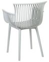 Set of 4 Plastic Dining Chairs Light Grey PESARO_862694