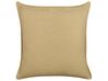Set of Linen 2 Cushions 45 x 45 cm Mustard Yellow SUBULATA_838538