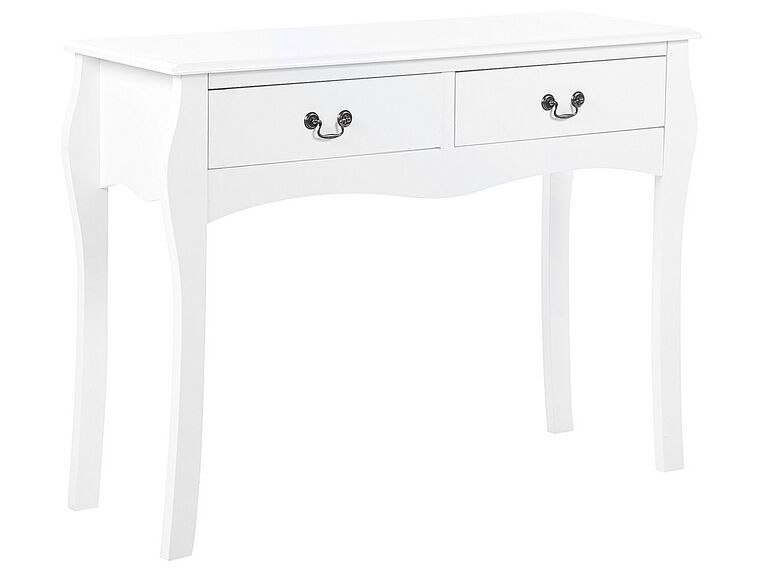 Konsolbord med 2 skuffer hvid KLAWOCK_840558