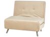 Sofa rozkładana welurowa jednoosobowa beżowa FARRIS_875462