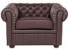 Leather Living Room Set Brown CHESTERFIELD_769470