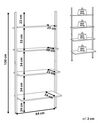 Rebríkový regál so 4 policami tmavé drevo/čierna VILSECK_802061