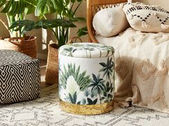 Rahi sametti säilytystila valkoinen/vihreä ⌀ 38 cm HARRISON Rahi sametti säilytystila valkoinen/vihreä ⌀ 38 cm HARRISON