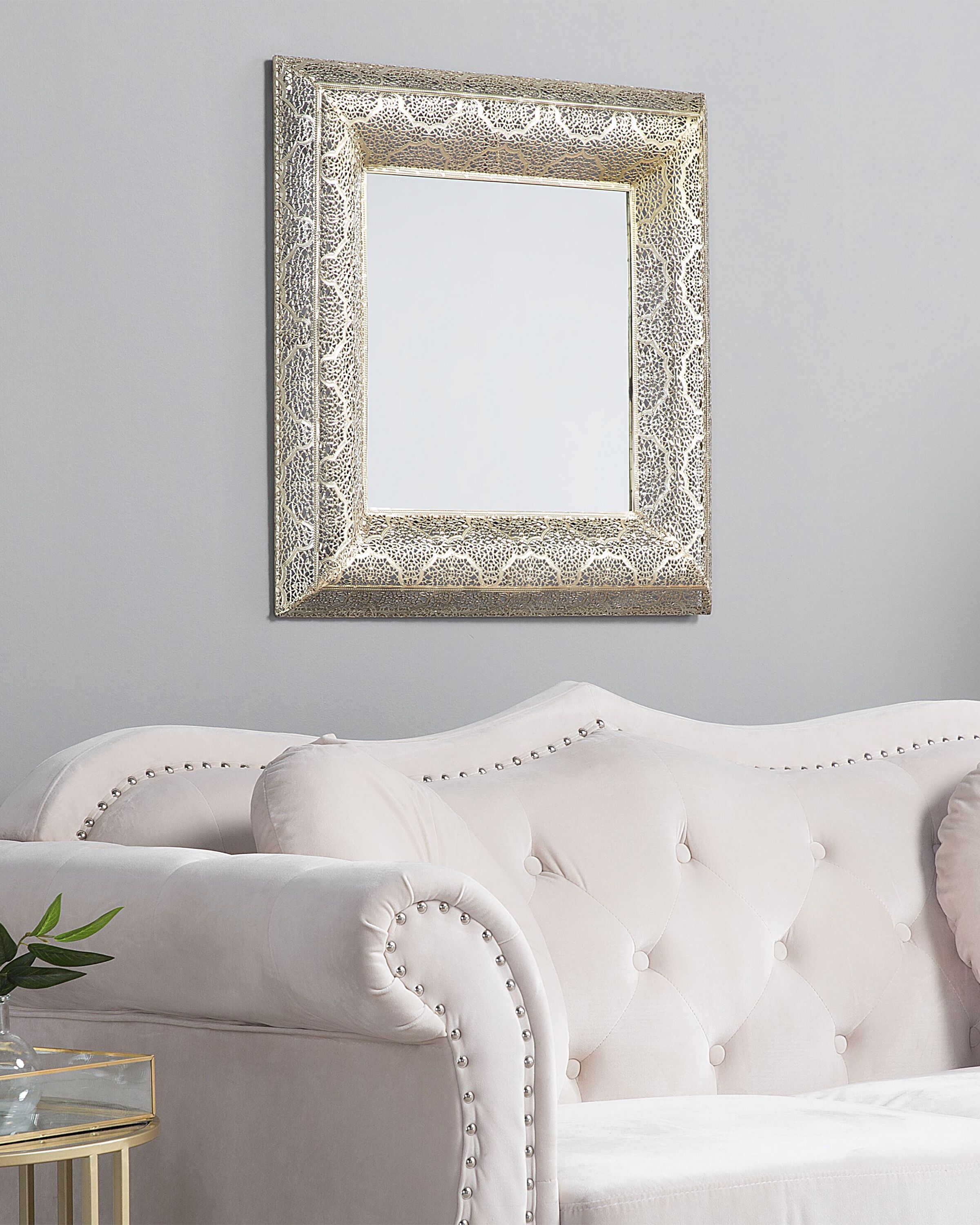 Wall Mirror 60 x 60 cm Gold PLERIN Beliani.co.uk
