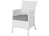 Gartenmöbel Set Rattan weiß 220 x 100 cm 8-Sitzer Auflagen grau ITALY_678112