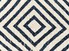 Decke Baumwolle beige / marineblau 200 x 220 cm geometrisches Muster NAJUY_907459