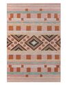 Alfombra de lana marrón/verde/naranja/rosa 140 x 200 cm YOMRA_848948