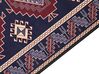 Teppich dunkelblau / dunkelrot 80 x 300 cm orientalisches Muster Kurzflor KANGAL_886707