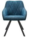 	Conjunto de 2 sillas de comedor de poliéster azul turquesa/negro MONEE_724785