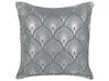 Set of 2 Cotton Cushions Geometric Pattern 45 x 45 cm Grey HOYA_892844