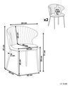 Conjunto de 2 sillas de comedor de terciopelo gris/negro AUGUSTA_816637