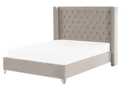 Parisänky sametti vaaleanharmaa 160 x 200 cm LUBBON